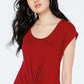 Crave Fame Juniors' Lace-Back Top Red Size Small
