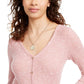 Crave Fame Juniors' Cozy Rib-Knit Top Pink Size Medium