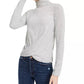 Crave Fame Juniors' Cozy Twist-Front Turtleneck Top Silver Size Small