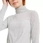 Crave Fame Juniors' Cozy Twist-Front Turtleneck Top Silver Size Small