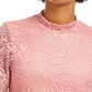 Crave Fame Juniors' Lace Mock-Neck Top Med Pink Size Small