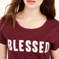 Love Tribe Juniors' Feeling Blessed Graphic Print T-Shirt Red Size X-Small