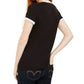 Love Tribe Junior's Obviously Busy Graphic Ringer T-Shirt Black Size Medium