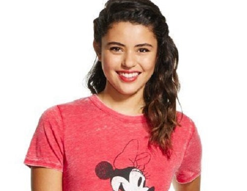 Disney  Juniors' Minnie Mouse Graphic T-Shirt Red Size Extra Large