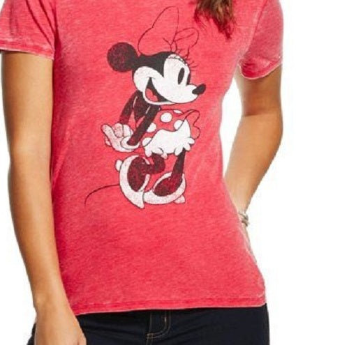 Disney  Juniors' Minnie Mouse Graphic T-Shirt Red Size Extra Large