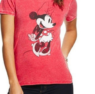 Disney  Juniors' Minnie Mouse Graphic T-Shirt Red Size Extra Large