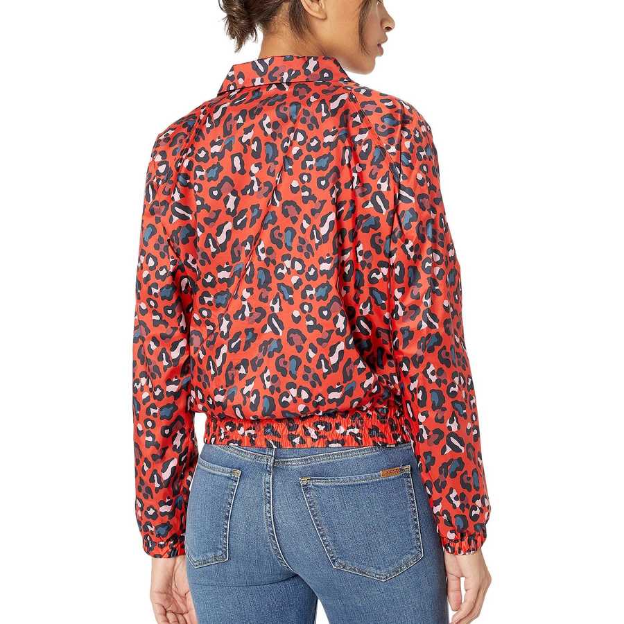 Juicy Couture Women's Psycho Hyper Leopard Track Jacket Red Size Small
