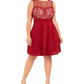 Love Women's Squared Trendy Plus Size Lace Fit & Flare Dress Red Size 2 Extra Large