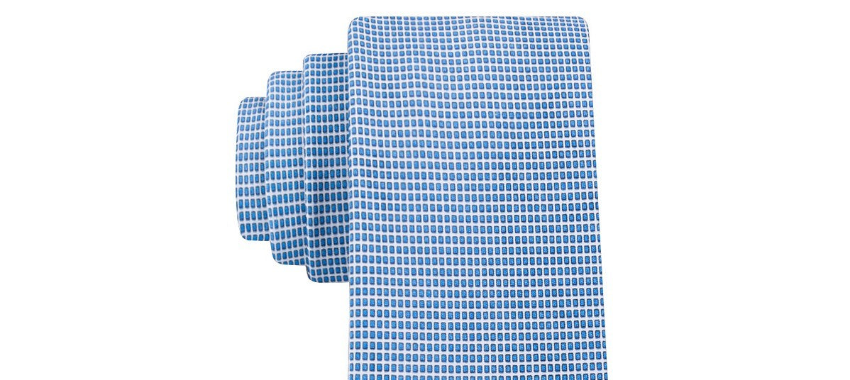 Calvin Klein Men's Micro Squares Skinny Silk Tie Navy Size Regular
