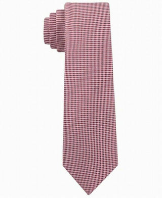 Calvin Klein Men's Micro Squares Skinny Silk Tie Red Size Regular