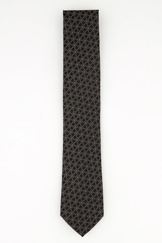 Calvin Klein Men's Classic Medallion Silk Tie Black Size Regular