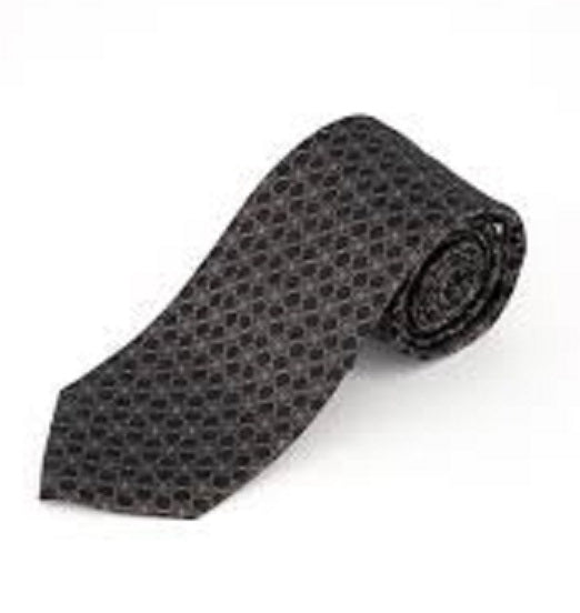 Calvin Klein Men's Classic Medallion Silk Tie Black Size Regular
