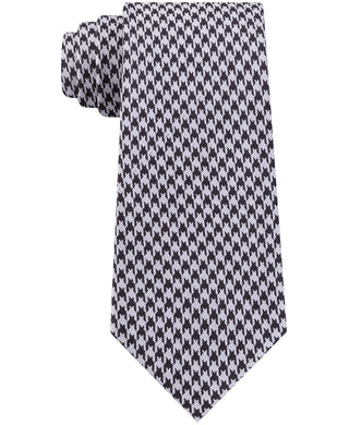 Calvin Klein Men's Jewel Slim Houndstooth Tie Black Size Regular
