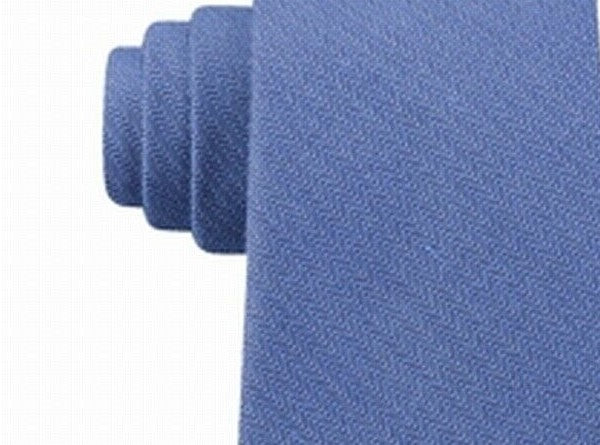 Calvin Klein Men's Slim Herringbone Tie Pasblue Size Regular