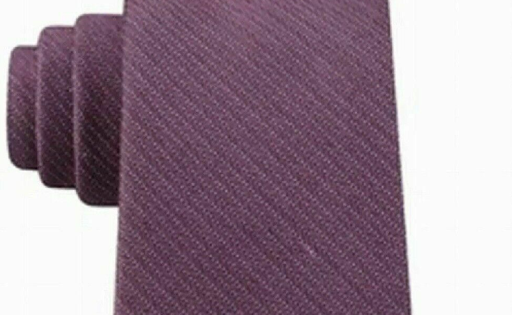 Calvin Klein Men's Slim Herringbone Tie Wine One Size