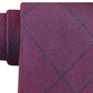 Calvin Klein Men's Slim Knit Plaid Silk Tie Maroon Size Regular