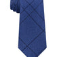 Calvin Klein Men's Stitch Plaid Slim Silk Tie Blue One Size