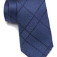 Calvin Klein Men's Stitch Plaid Slim Silk Tie Blue One Size