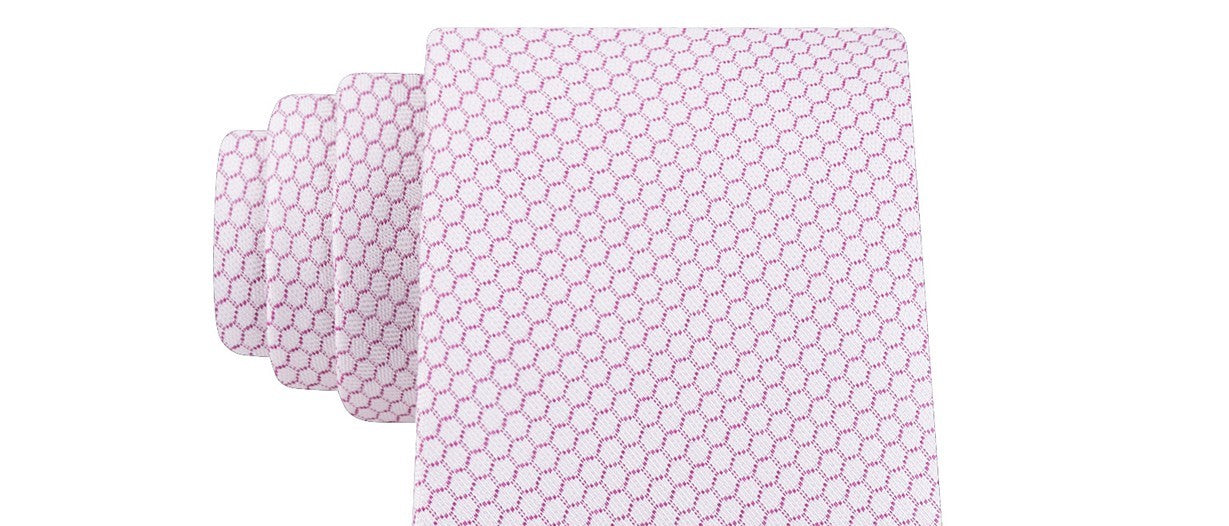 Calvin Klein Men's Micro Hexagons Slim Tie Pink Size Regular
