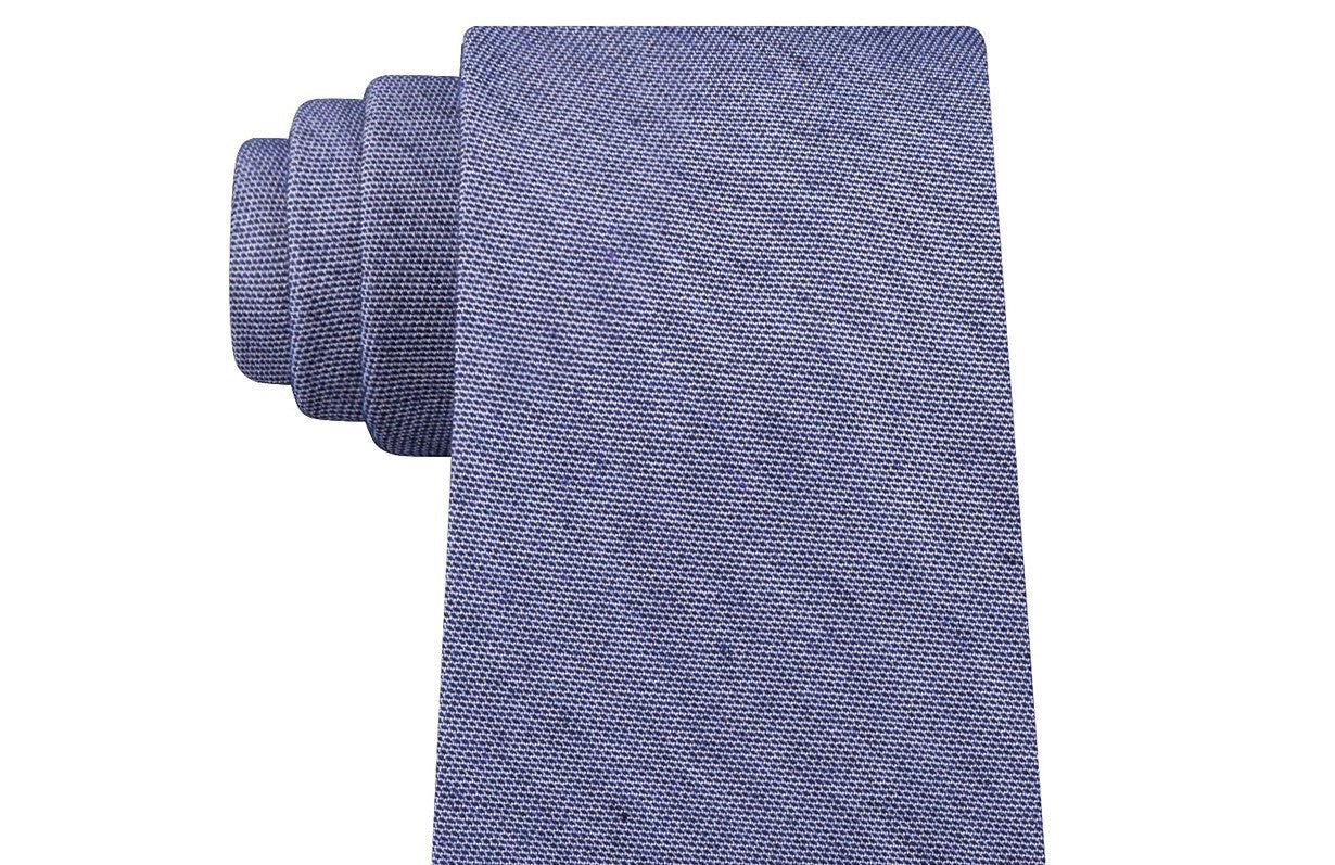 Calvin Klein Men's Denim Solid Slim Tie Navy Size Regular