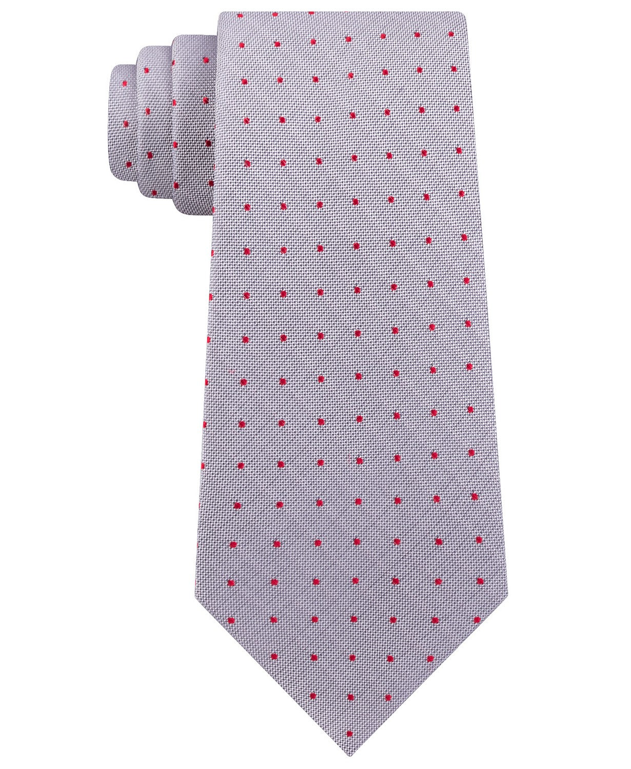 Calvin Klein Men's Holly Pin-Dot Slim Silk Tie Gray Size Regular