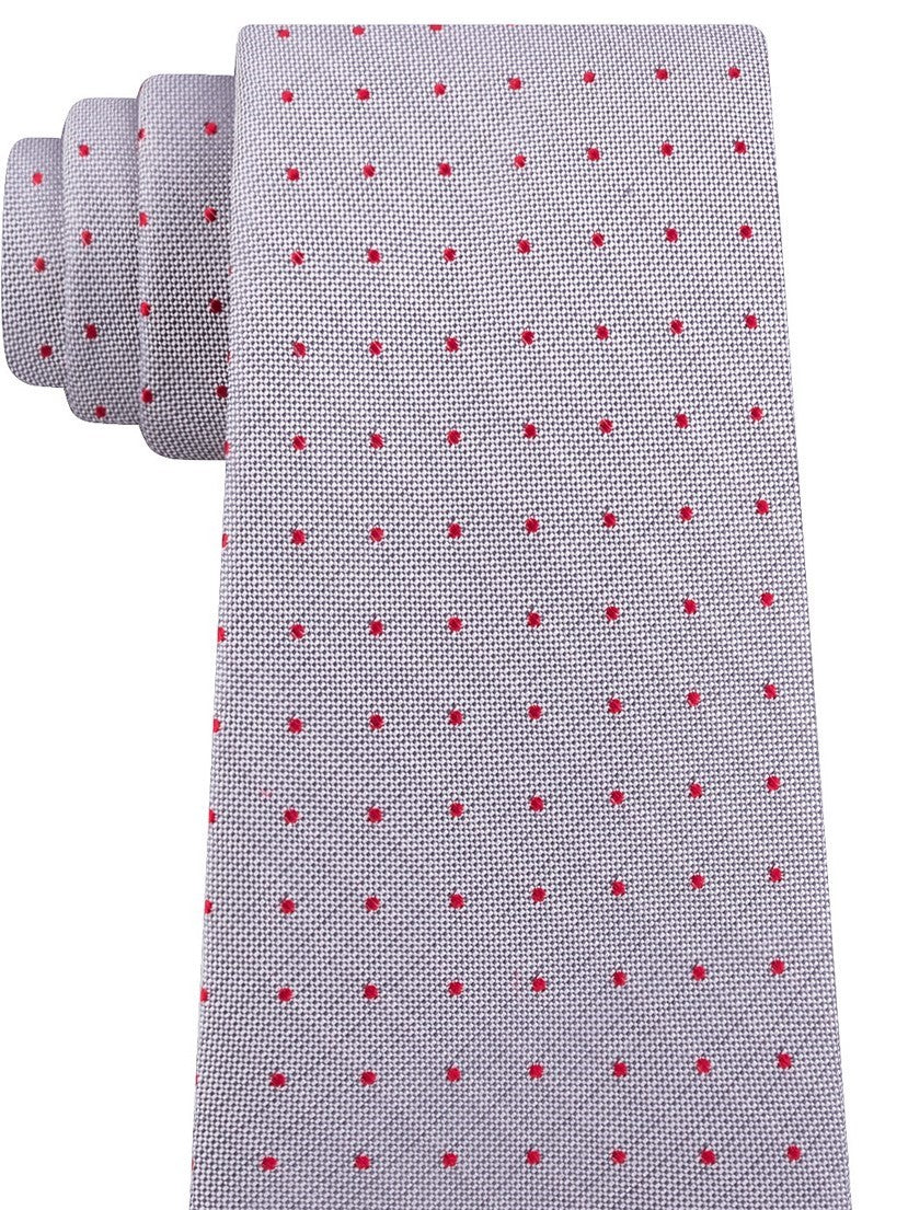 Calvin Klein Men's Holly Pin-Dot Slim Silk Tie Gray Size Regular