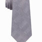 Calvin Klein Men's Slim Tonal Plaid Silk Tie Gray Size Regular