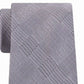 Calvin Klein Men's Slim Tonal Plaid Silk Tie Gray Size Regular