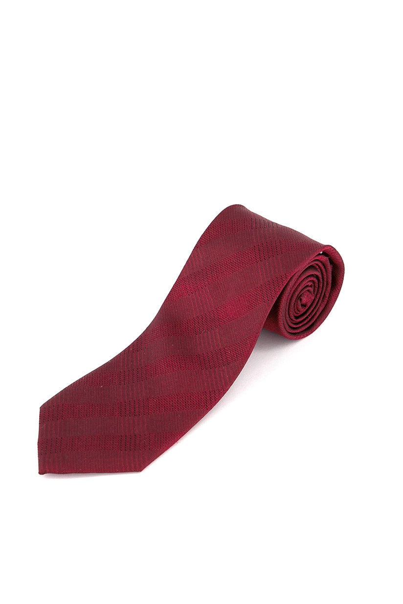 Calvin Klein Men's Slim Tonal Plaid Silk Tie Dark Red Size Regular