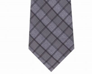 Calvin Klein Men's Jewel Graphic Check Slim Tie Gray Size Regular