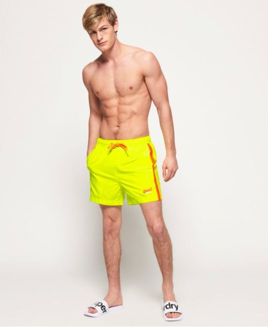 Superdry Men's Beach Volley Swim Shorts Yellow Size XX-Large