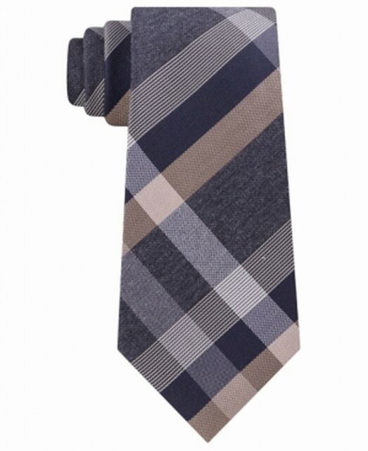 Kenneth Cole Reaction Men's Ruby Plaid Slim Tie Brown Size Regular