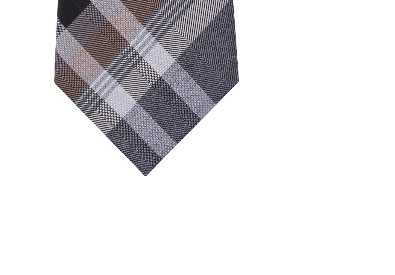 Kenneth Cole Reaction Men's Tre Plaid Tie Black Size Regular