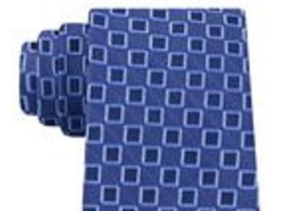 Kenneth Cole Reaction Men's Slim Outline Geo Tie Blue Size Regular