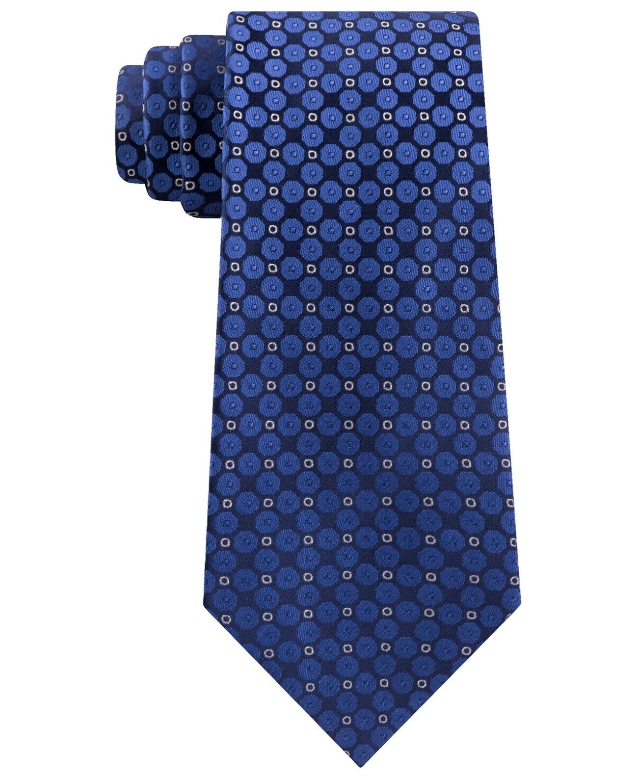 Kenneth Cole Reaction Men's Mosaic Slim Geo Tie Navy Size Regular