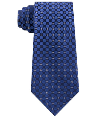 Kenneth Cole Reaction Men's Mosaic Slim Geo Tie Navy Size Regular
