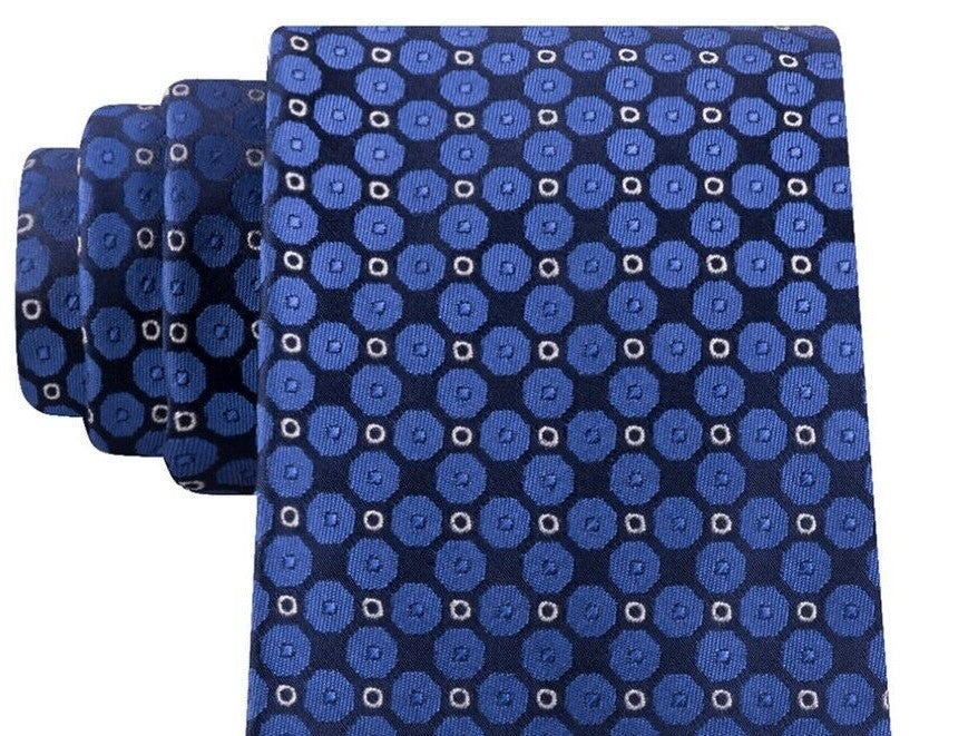 Kenneth Cole Reaction Men's Mosaic Slim Geo Tie Navy Size Regular