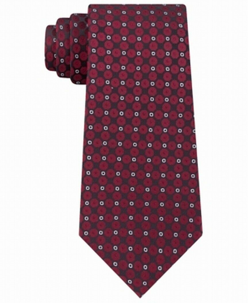 Kenneth Cole Reaction Men's Mosaic Slim Geo Tie Red Size Regular