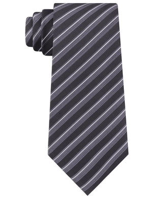 Kenneth Cole Reaction Men's Block Stripe Slim Tie Black Size Regular