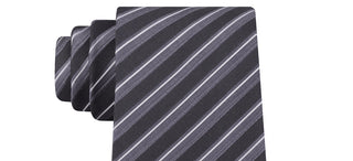 Kenneth Cole Reaction Men's Block Stripe Slim Tie Black Size Regular