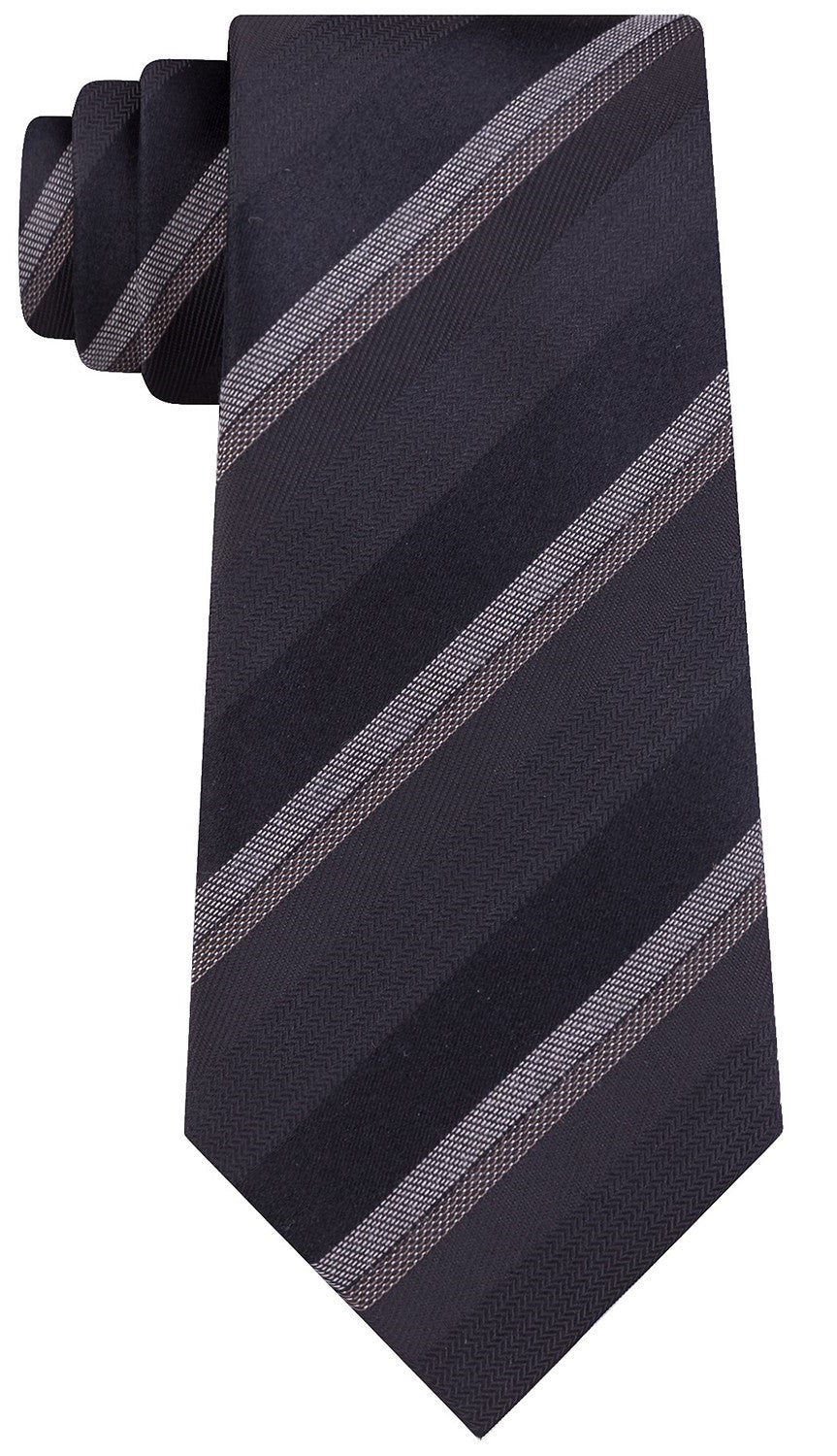 Kenneth Cole Reaction Men's Slim Textured Stripe Tie Black Size Regular