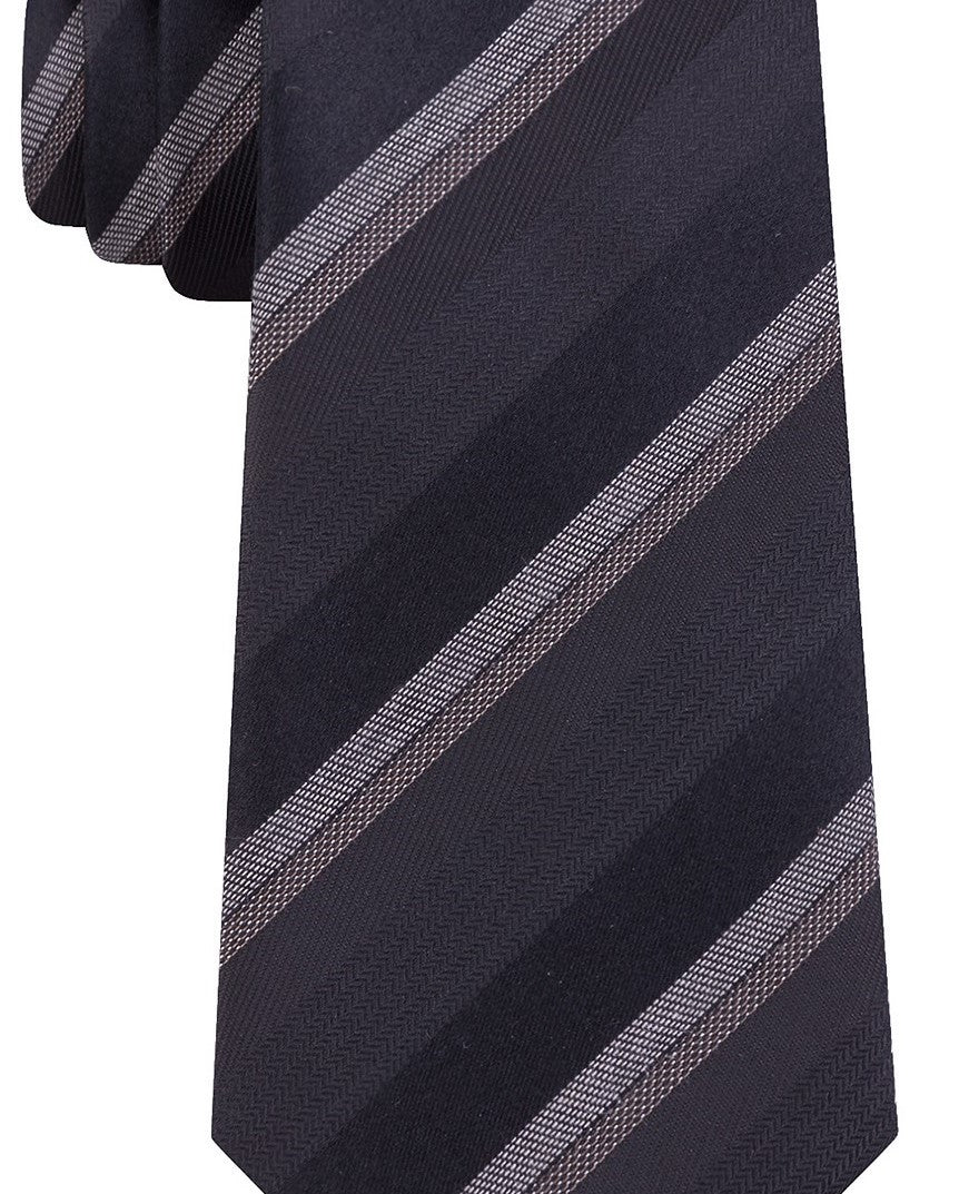 Kenneth Cole Reaction Men's Slim Textured Stripe Tie Black Size Regular