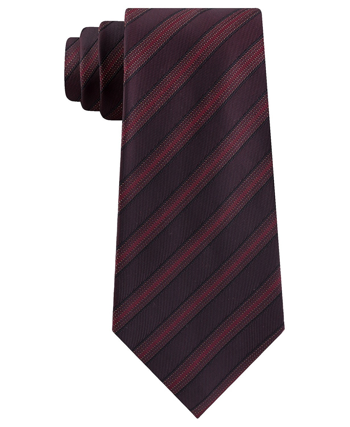 Kenneth Cole Reaction Men's Slim Metallic Dot Stripe Tie Red Size Regular