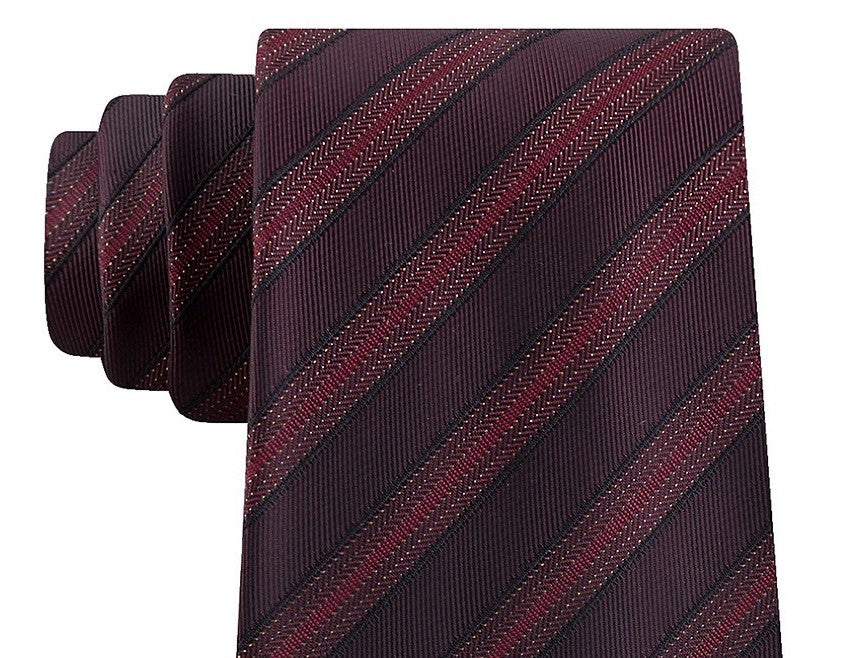 Kenneth Cole Reaction Men's Slim Metallic Dot Stripe Tie Red Size Regular