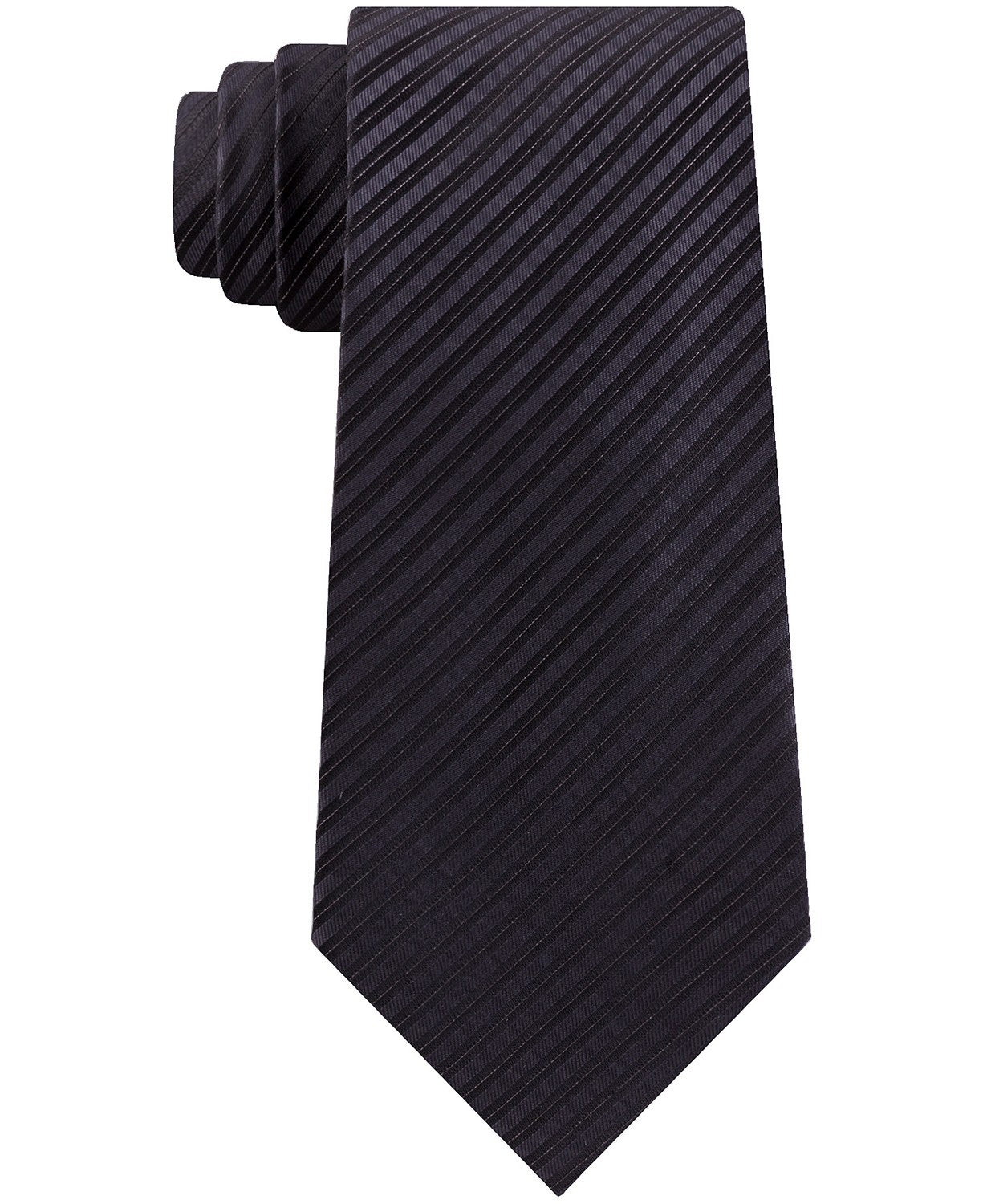 Kenneth Cole Reaction Men's Slim Stripe Tie Black Size Regular