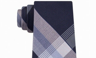 Kenneth Cole Reaction Men's Parkway Slim Plaid Tie Black Size Regular