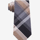 Kenneth Cole Reaction Men's Plazza Slim Plaid Tie Brown Size Regular