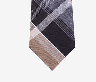 Kenneth Cole Reaction Men's Plazza Slim Plaid Tie Brown Size Regular
