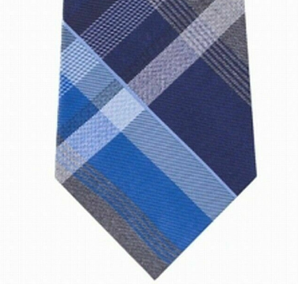 Kenneth Cole Reaction Men's Plaid Tie Blue One Size
