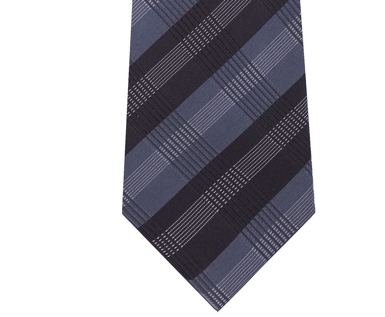 Kenneth Cole Reaction Men's Slim Plaid Tie Grey Size Regular